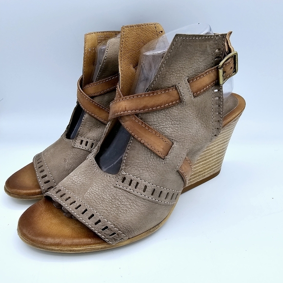 Miz Mooz Shoes - Miz Mooz Kipling Open Toe Leather Wedge Sandals